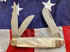 Bulldog Brand "Cattle King" Large Stockman Knife w/ Fantastic Mother of Pearl Handles -NOS 
