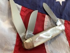 Bulldog Brand "Cattle King" Large Stockman Knife w/ Fantastic Mother of Pearl Handles -NOS 
