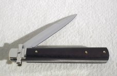 NEW A.G.A. ITALIAN 9" AUTOMATIC DOMINUS EXOTIC AFRICAN EBONY WOOD NICKEL SILVER BOLSTERS LEVER LOCK