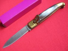 Vintage Italian Brazilian Horn Leverlock Switchblade Knife