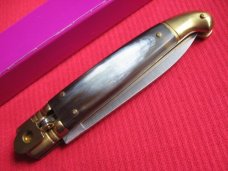 Vintage Italian Brazilian Horn Leverlock Switchblade Knife