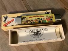 Vintage Camillus 2 Blade Large Cigar Knife w/ Riders of the Silver Screen Handles -ZORO -NOS