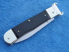  7-3/4" #11 Hubertus "Springer" leverlock Shell-Puller automatic knife (68.111.Hz.11P) ebonywood