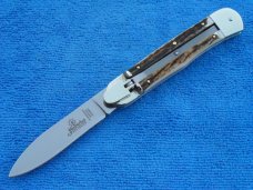 New #11 7-3/4" Hubertus "Springer" leverlock auto (68.111.HH.11) Genuine Stag horn