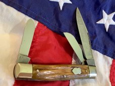 Vintage Bulldog Brand Stockman w/ S&D Enterprises Blade Etch & Stag Handles