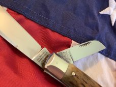 Vintage Bulldog Brand Stockman w/ S&D Enterprises Blade Etch & Stag Handles