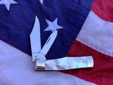Vint The Wilderness (by Queen) Smokey Mountain Knife Works GunStock Knife -Mother of Pearl Scales