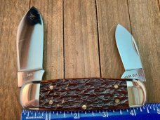 Union Cut Co for Ka-Bar Elephant Toe Brown Jigged Bone 1986