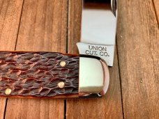 Union Cut Co for Ka-Bar Elephant Toe Brown Jigged Bone 1986