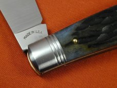 Schatt & Morgan 2023 Black Worm Groove Camel Bone Cotton Sampler Knife Rare 01BWGCB USA Made