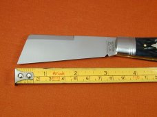 Schatt & Morgan 2023 Black Worm Groove Camel Bone Cotton Sampler Knife Rare 01BWGCB USA Made