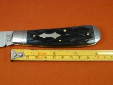 Schatt & Morgan 2023 Black Worm Groove Camel Bone Cotton Sampler Knife Rare 01BWGCB USA Made