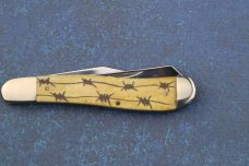 2009 CASE XX 6240SS APPALOSA BONE BARBWIRE ETCHED COWBOY HAT SHIELD