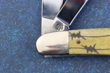 2009 CASE XX 6240SS APPALOSA BONE BARBWIRE ETCHED COWBOY HAT SHIELD