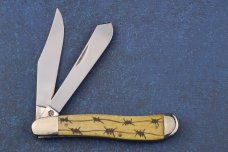 2009 CASE XX 6240SS APPALOSA BONE BARBWIRE ETCHED COWBOY HAT SHIELD
