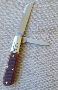 GEC 143223 Autumn Peach Sawcut Bone TC Barlow..all the extra...Chambfered scales..Dome pins plus NI 