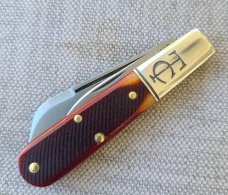 GEC 143223 Autumn Peach Sawcut Bone TC Barlow..all the extra...Chambfered scales..Dome pins plus NI 