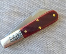 GEC 143223 Autumn Peach Sawcut Bone TC Barlow..all the extra...Chambfered scales..Dome pins plus NI 