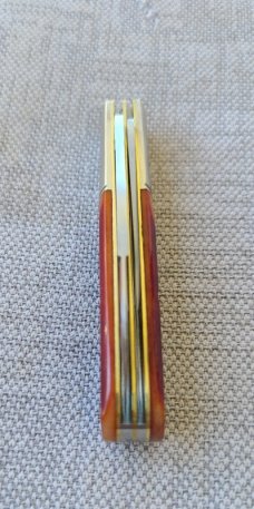 GEC 143223 Autumn Peach Sawcut Bone TC Barlow..all the extra...Chambfered scales..Dome pins plus NI 