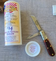 GEC 143223 Autumn Peach Sawcut Bone TC Barlow..all the extra...Chambfered scales..Dome pins plus NI 