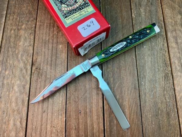 Robeson Mastercraft by Queen Small Doctor’s Knife Hunter Green Jigged Bone 1 of 200 2005 