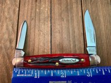 Robeson Mastercraft by Queen Sleeveboard Pen Red Carved Stag Bone 1 of 200 