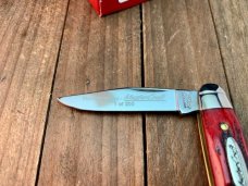 Robeson Mastercraft by Queen Sleeveboard Pen Red Carved Stag Bone 1 of 200 