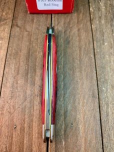 Robeson Mastercraft by Queen Sleeveboard Pen Red Carved Stag Bone 1 of 200 