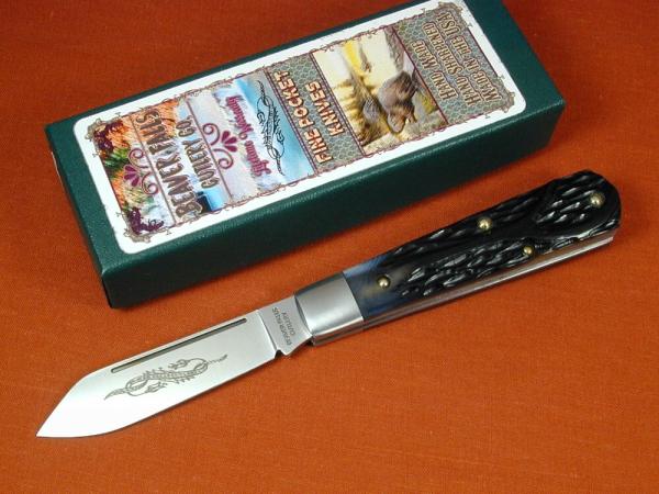 Beaver Falls Cutlery 2023 Black Reverse Worm Grooved Bone Jack Knife from Cooper Cutlery USA RWG Beaver Falls Cutlery 2023 Black Reverse Worm Grooved Bone Jack Knife from Cooper Cutlery USA RWG