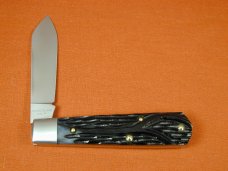 Beaver Falls Cutlery 2023 Black Reverse Worm Grooved Bone Jack Knife from Cooper Cutlery USA RWG
