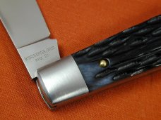Beaver Falls Cutlery 2023 Black Reverse Worm Grooved Bone Jack Knife from Cooper Cutlery USA RWG