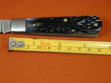 Beaver Falls Cutlery 2023 Black Reverse Worm Grooved Bone Jack Knife from Cooper Cutlery USA RWG