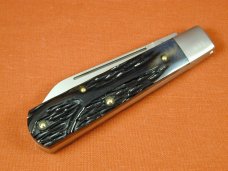 Beaver Falls Cutlery 2023 Black Reverse Worm Grooved Bone Jack Knife from Cooper Cutlery USA RWG