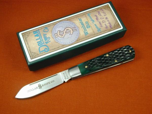 Dollar Knife Co. 2023 Green Jigged Bone Jack from Cooper Cutlery USA GJB NS Dollar Knife Co. 2023 Green Jigged Bone Jack from Cooper Cutlery USA GJB NS