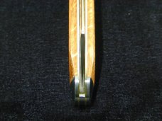 Schatt & Morgan 2023 Sawcut Worm Hole Chestnut Wood Cotton Sampler Knife Rare 01CNSC USA Made