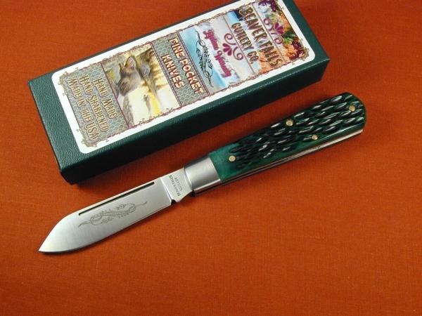 Beaver Falls Cutlery 2023 Green Jigged Bone Jack Knife from Cooper Cutlery USA GJB