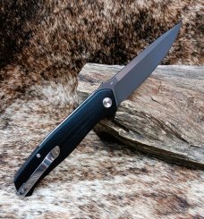 BESTECH SWORDFISH KNIFE BG03I Liner Lock Black G10 Handle 4" D2 Gray Drop Point