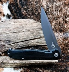 BESTECH SWORDFISH KNIFE BG03I Liner Lock Black G10 Handle 4" D2 Gray Drop Point