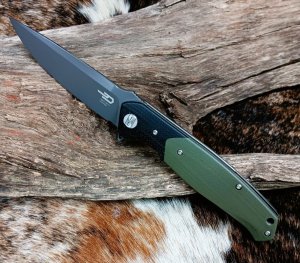 BESTECH SWORDFISH KNIFE BG03A Liner Lock Green G10 Handle 4" D2 Gray Drop Point