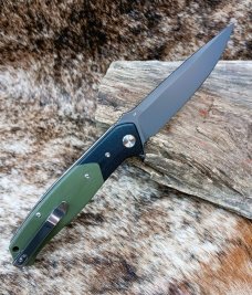 BESTECH SWORDFISH KNIFE BG03A Liner Lock Green G10 Handle 4" D2 Gray Drop Point