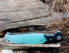 BESTECH SWORDFISH KNIFE BG03E Liner Lock Jade G10 Handle 4" D2 Satin Drop Point
