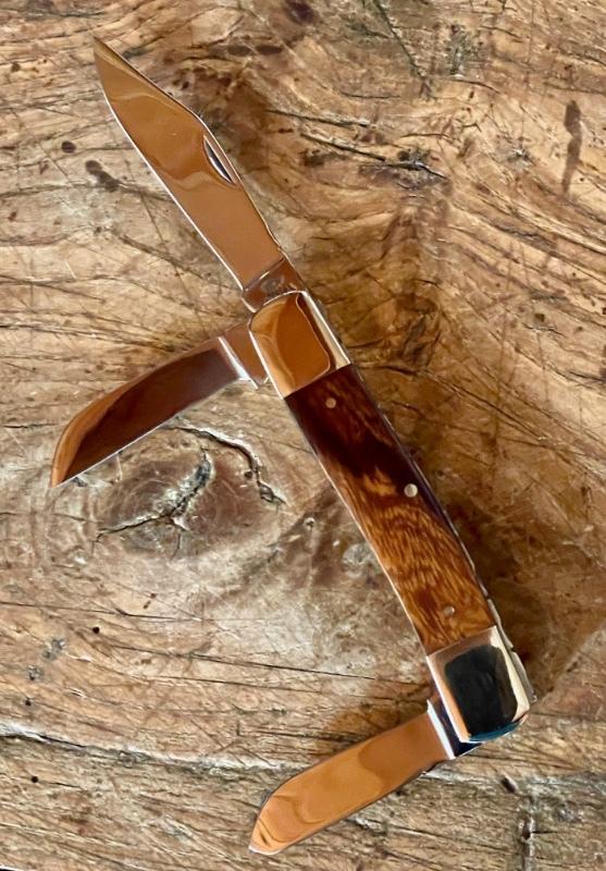 Taylor's Eye Witness Custom 3-Blade Stockman in Desert Ironwood with Back Spring Filing