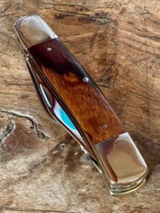 Taylor's Eye Witness Custom 3-Blade Stockman in Desert Ironwood with Back Spring Filing