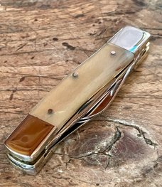 Taylor Eye Witness Custom 3-Blade Stockman knife with Ox Horn Scales and Back Spring Filing