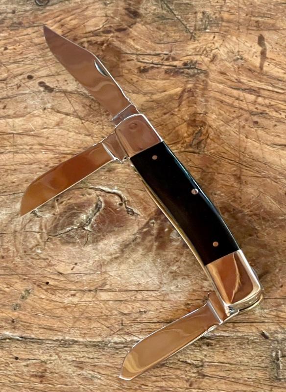 Taylor's Eye Witness New 3-Blade Custom Stockman with Buffalo Scales and Back Spring Filing