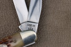 1987 CASE XX 6318SS GREEN JIGGED BONE STOCKMAN BIG SHIELD