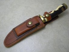 Uncle Henry Schrade + USA 153UH Staglon Super-Sharp Golden Spike Fixed Blade Sheath Knife in Box