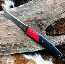 RoseCraft Blades Skink A/O Flipper RCM008 G10 Handles Satin 3.2" D2 Upswept Blade
