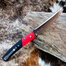 RoseCraft Blades Skink A/O Flipper RCM008 G10 Handles Satin 3.2" D2 Upswept Blade