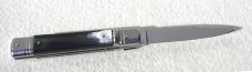NOS AKC 8" CLASSIC SWITCHBLADE SLIM LEVER LOCK SWEDGE BLADE, GENUINE BRAZILIAN HORN - MANIAGO ITALY